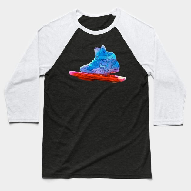 Back To The Future 2015 Hoverboard Vibrant Watercolors Baseball T-Shirt by Nonconformist